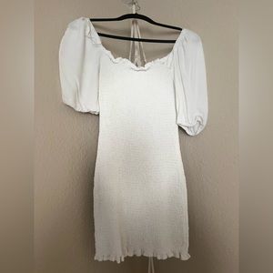 White scrunch dress!